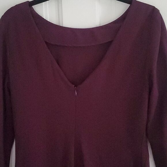 Talbots Back V Maroon Sheath Dress - Picture 3 of 5